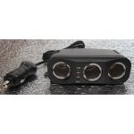 12V zsuvka trojit s kabelem 1m a CL zstrkou s testem akumultoru LED diodami